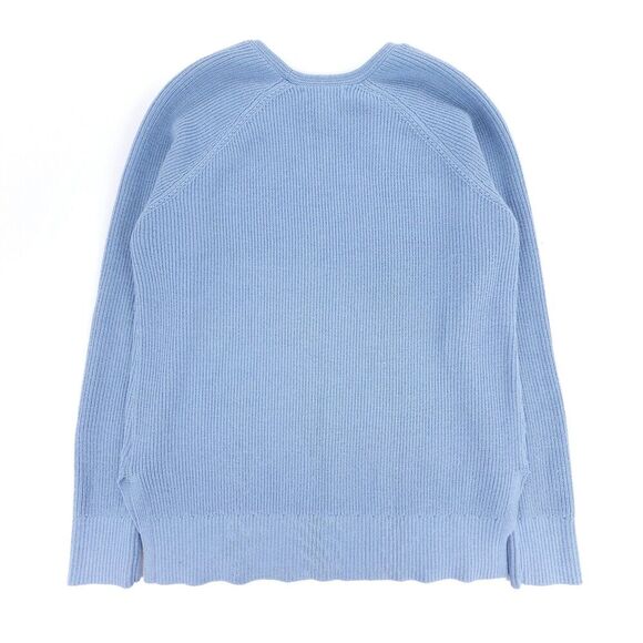 NEW Athleta Merino Wool Ribbed Hanover Refined V-Neck Sweater Quiet Luxury Blue - Picture 5 of 7